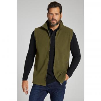 4XL Plus Size Fleece Vest for Men, Green, Polyester, JP1880