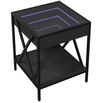 Infinity LED Coffee Table Black 40x40x49 cm