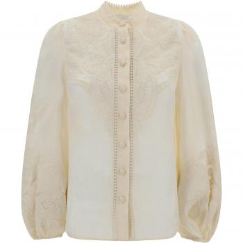 Yellow Cream Shirt for Women by Zimmermann, Size 2
