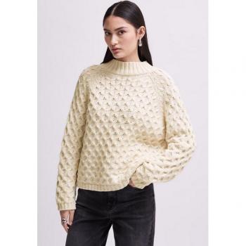 Weicher Strickpullover STREET ONE STUDIO – Beige, 60 % Baumwolle/40 % Polyacryl, Gr. 38