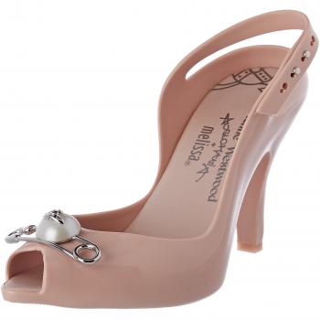 Vivienne Westwood & Melissa VW Lady Dragon 19 Open-Toe Heels, Blush Pink, 3 UK 35/36 EU