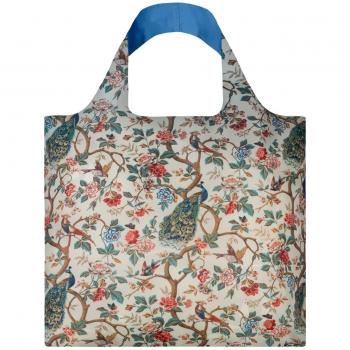 Borsa da spiaggia LOQI Museum, 50 cm, 20 litri, Multicolore, Pavone e Peonie