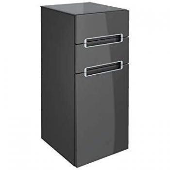 Villeroy und Boch Subway 2.0 Seitenschrank A7120SPD, 35,4x85,7x37cm, links, silber matt Griff, weiß, schwarz matt lackiert