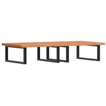 VidaXL Beech Wood and Steel Basin Shelf