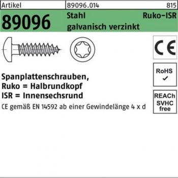 Reyher Spanplattenschraube 1000 Stück – R89096 HAKO ISR, 4 x17 T20, galv. verzinkter Stahl