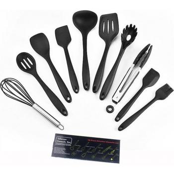 Ustensiles silicone haute résistance thermique – pack de 10, pelle & cuillère inclus
