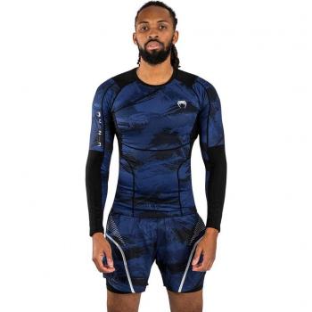 Rashguard T-Shirt Venum Electron 3.0 – Bleu Marine, Noir Intégral – Taille XXL