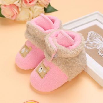 Bottes bébé anti-dérapantes – Chaussures hivernales uni à motif cartoon