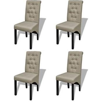 Conjunto de 4 sillas comedor clásico beige