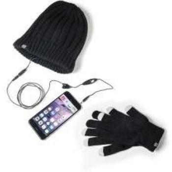Gorro y auriculares Celli WinterKit BK en negro