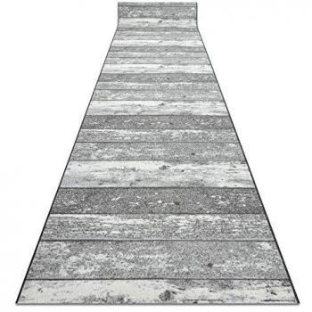 Alfombra de Pasillo 80 cm con Revestimiento Antideslizante en Madera Gris