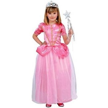 Disfraz de princesa de cuento, talla 5-6 años, color rosa