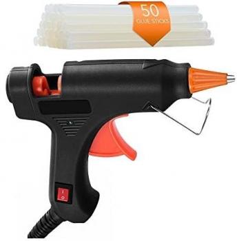 Hot Glue Gun for DIY Projects, Card Making, Plastic, Wood, Glass (Black)