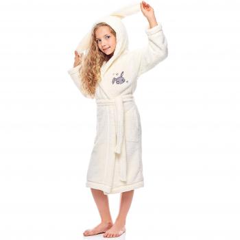 Peignoir à Capuche Fille L&L RB-003 Écru