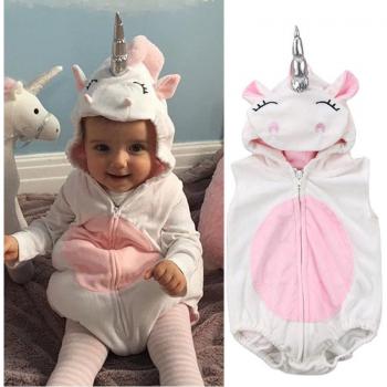 Baby Girls Unicorn Fleece Jumpsuit