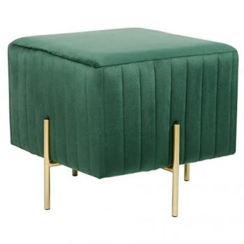 Reposapiés Glamour Dayton en Terciopelo Verde 45 x 45 cm