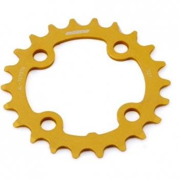 Gold‑Anodised 64 mm 4‑Arm Chainring – MSC CNC 22‑T Toothed
