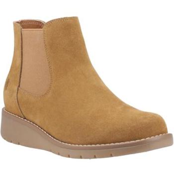 Hush Puppies Leonie Damen Flache Stiefel aus Wildleder in Tan