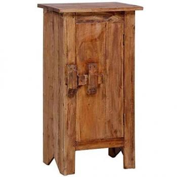 Mixed Recycled Wood Nightstand 16.9x12.2x31.5