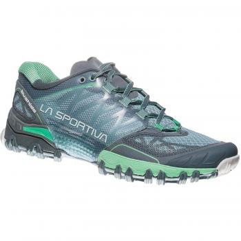 La Sportiva Bushido Femme, Chaussures de Trail, Multicolore-Ardoise/Vert Jade