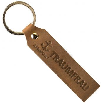 ANKERPUNKT Schlüsselanhänger aus Leder mit Gravur Traumfrau
