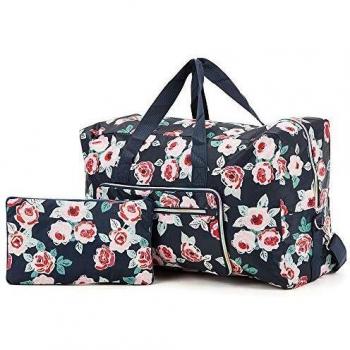 Arxus Large Foldable Duffel Tote Carry on Weekend Overnight Travel Bag with Shoulder Strap