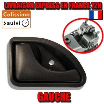 Poignée de porte intérieure gauche Renault Kangoo Twingo Noir
