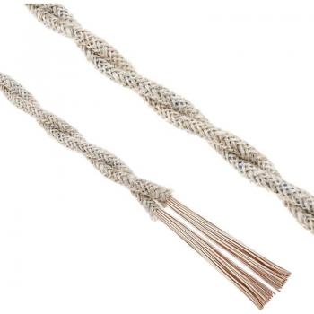 Cable eléctrico trenzado 25m 2x0.75mm blanco envejecido