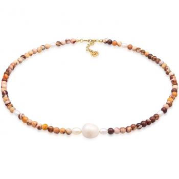 Haze&Glory Choker: Jaspis‑Perlen in vergoldetem 925‑Silber