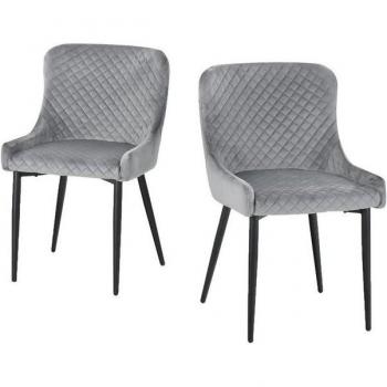 Costway gepolsterte Stühle für Esszimmer, 2er Set, grau