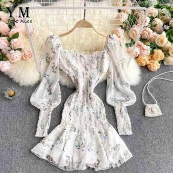 Long Sleeve Pink White Party Dress for Women