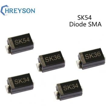 50 Unidades Diode Schottky SMD 2A, 20-100V (SK36/54/310/34) – DO‑214AC (SMA)