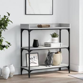 VidaXL 75x30x80 cm Console Table with Shelves in Grey Sonoma