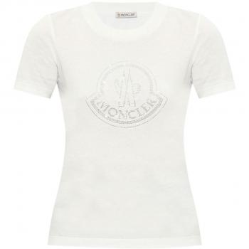 Large White Moncler Emblem Tee