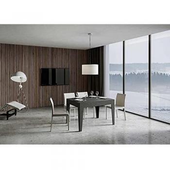 Tavolo da Pranzo Allungabile Cico Antracite Spatolato 90x120/180 cm