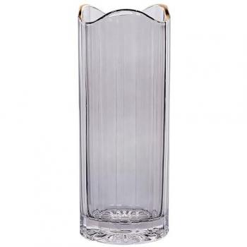 Vase en verre gris 30 cm pour fleurs décoratives