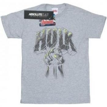 Marvel Mens Hulk Punch Logo T-Shirt L blanc