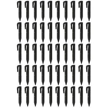 Fixations 50x – piquets de câble Gardena Sileno – ancrage au sol en plastique noir