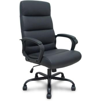 Sillón Toledo 545BSP840 Similpiel Negro con Base Metálica Negra