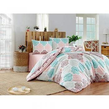 Parure lit turquoise : couette 220x240 + 2 taies 60x60