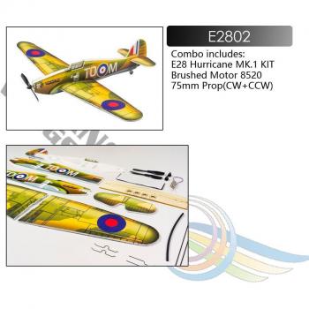Micro Indoor RC Airplane 420mm Hurricane MK.I Foam Kit