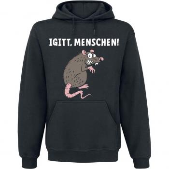 Herren‑Kapuzenpullover „Igitt“ in Schwarz, XXL, Tierisch Design