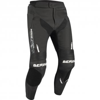 Bering Snap Motorrad Hose Leder/Textil Schwarz-Weiß XL