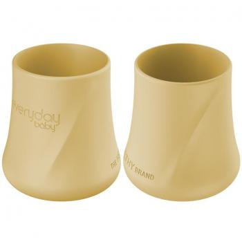 Vaso suave de silicona amarillo, paquete de 2
