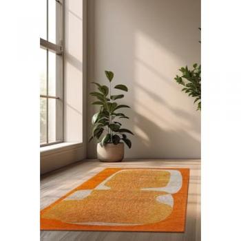 Tapis moderne orange Poum Poum 200x280cm