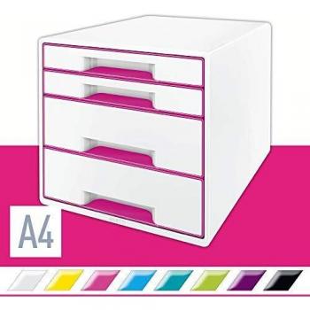 Bandeja organizadora de escritorio WOW Desk Cube 4 cajones fucsia