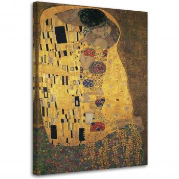 Canvas Reproductie: Gustav Klimt De Kus 60x90