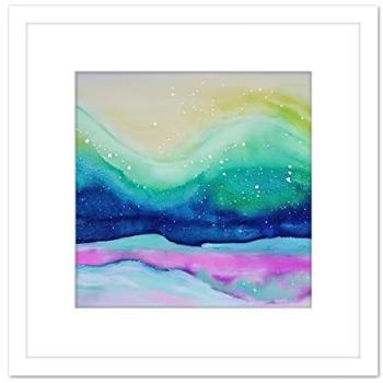 Artery8 Arctic Glow – 8x8 White-Wood Frame Painting