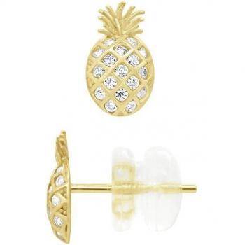 Fancy Yellow Gold Pineapple Earrings
