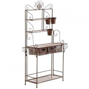 Pflanzenregal SHINE mit 4 Ablageflächen Antik Braun